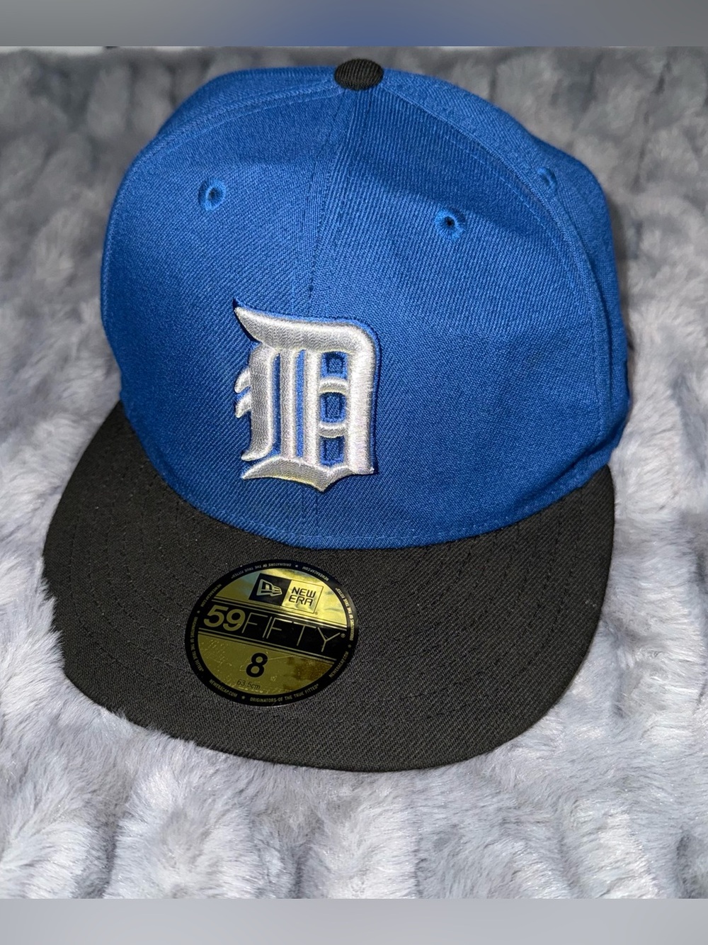 New Era 59Fifty Detroit Tigers “D” Logo Royal Blue & Black Fitted Cap All Star
